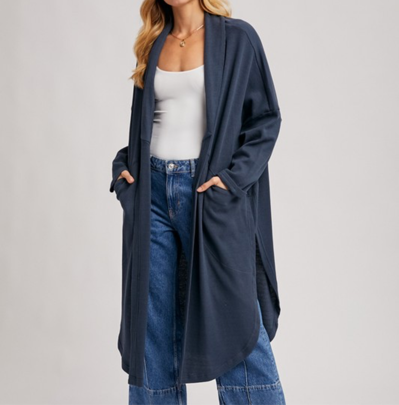 Thermal Knit Oversized Cardigan