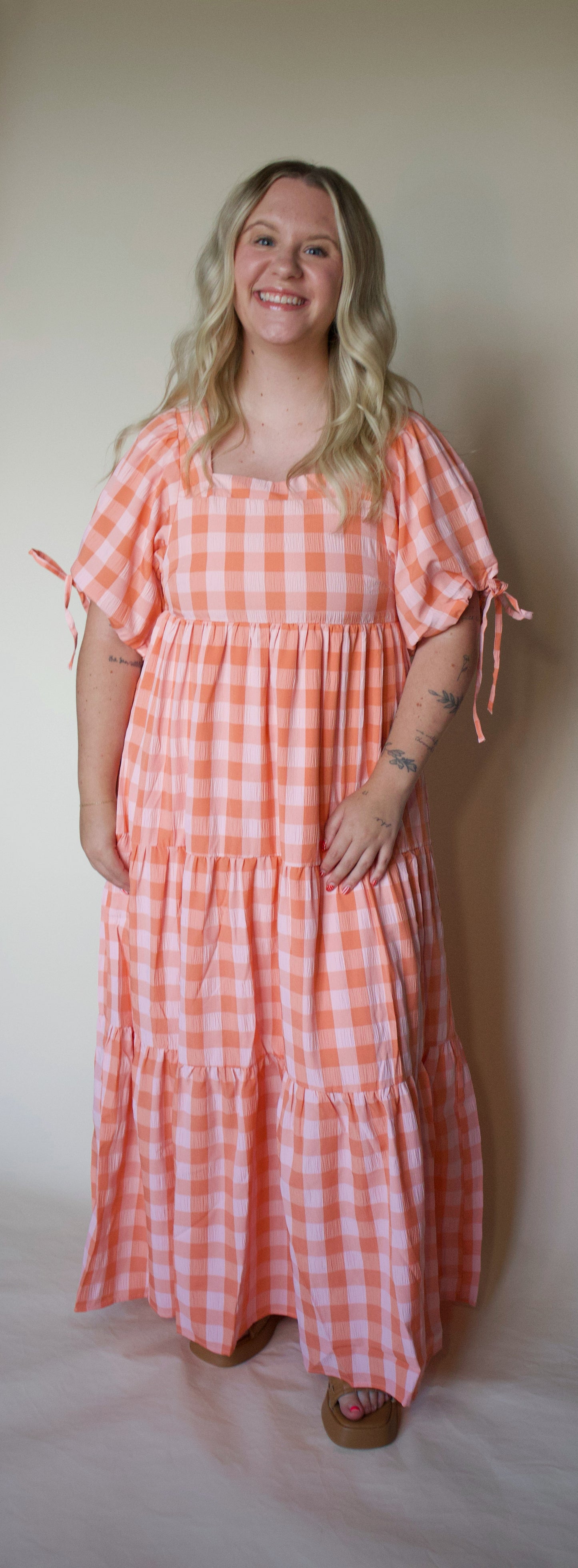 Checkmate Maxi Tiered Dress