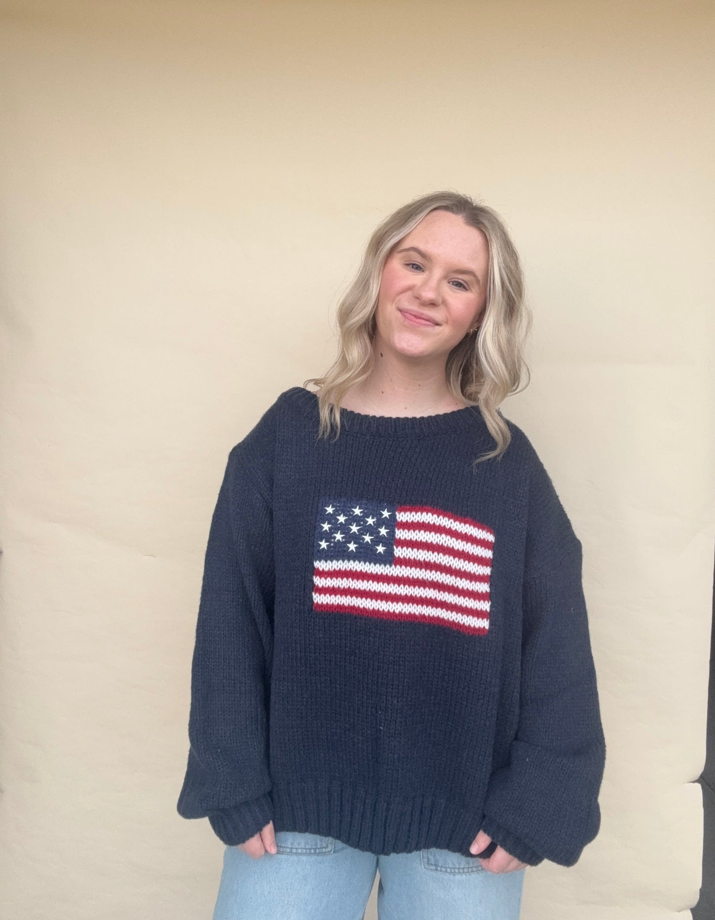 Brandi Flag Boat Neck Sweater