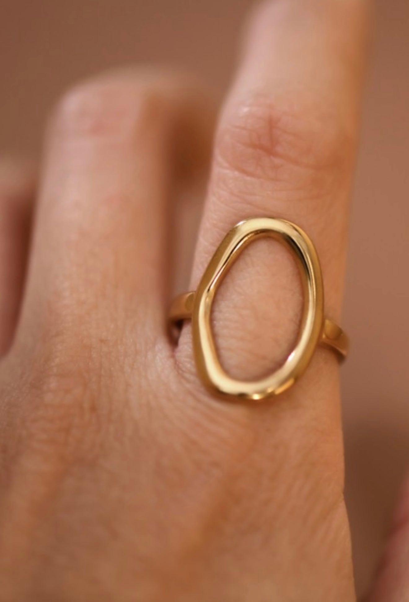 Gold Hoop Adjustable Ring