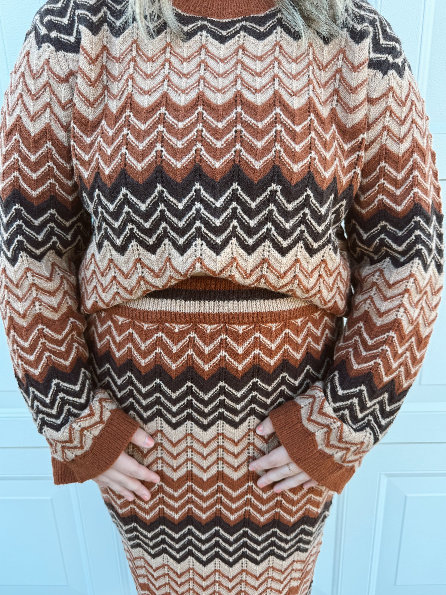 Autumn Haze Sweater Top And Maxi Skirt Set