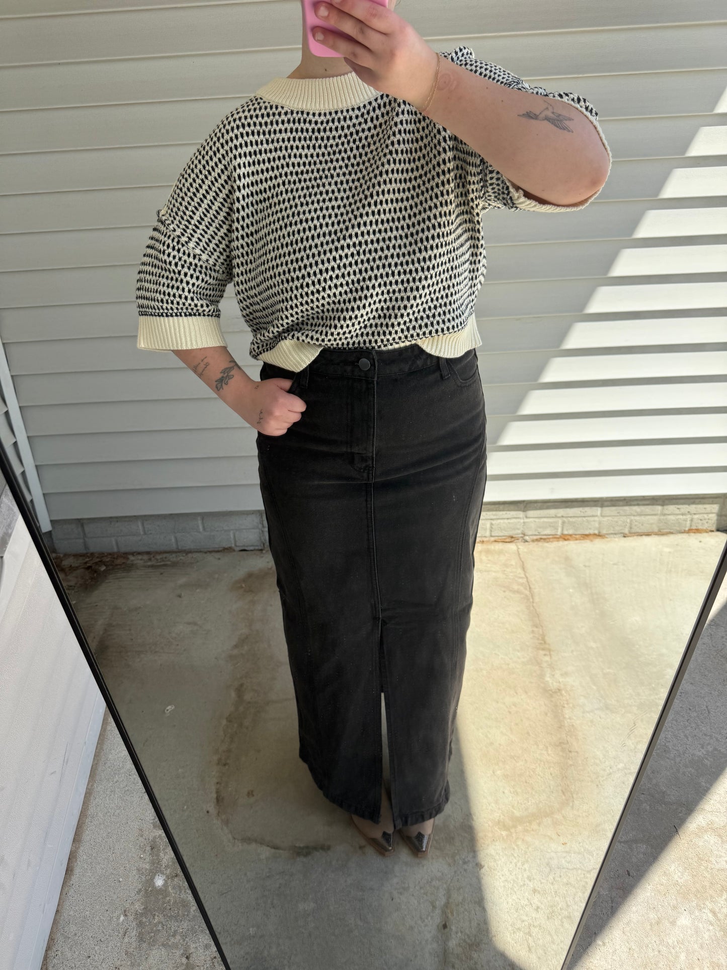 Downtown Dusk Denim Midi Skirt