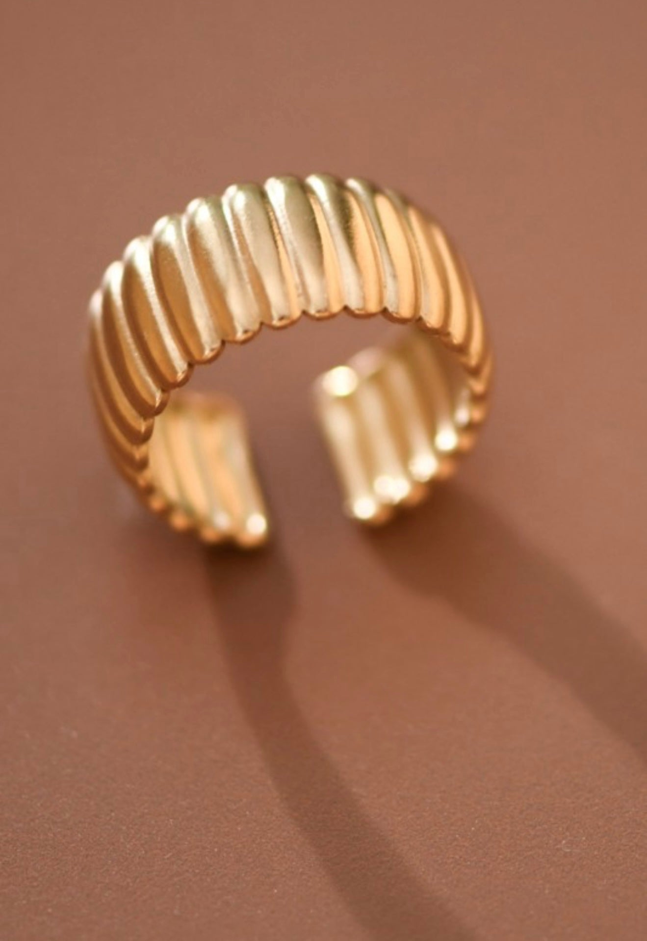 Gold Wide Adjustable Ring