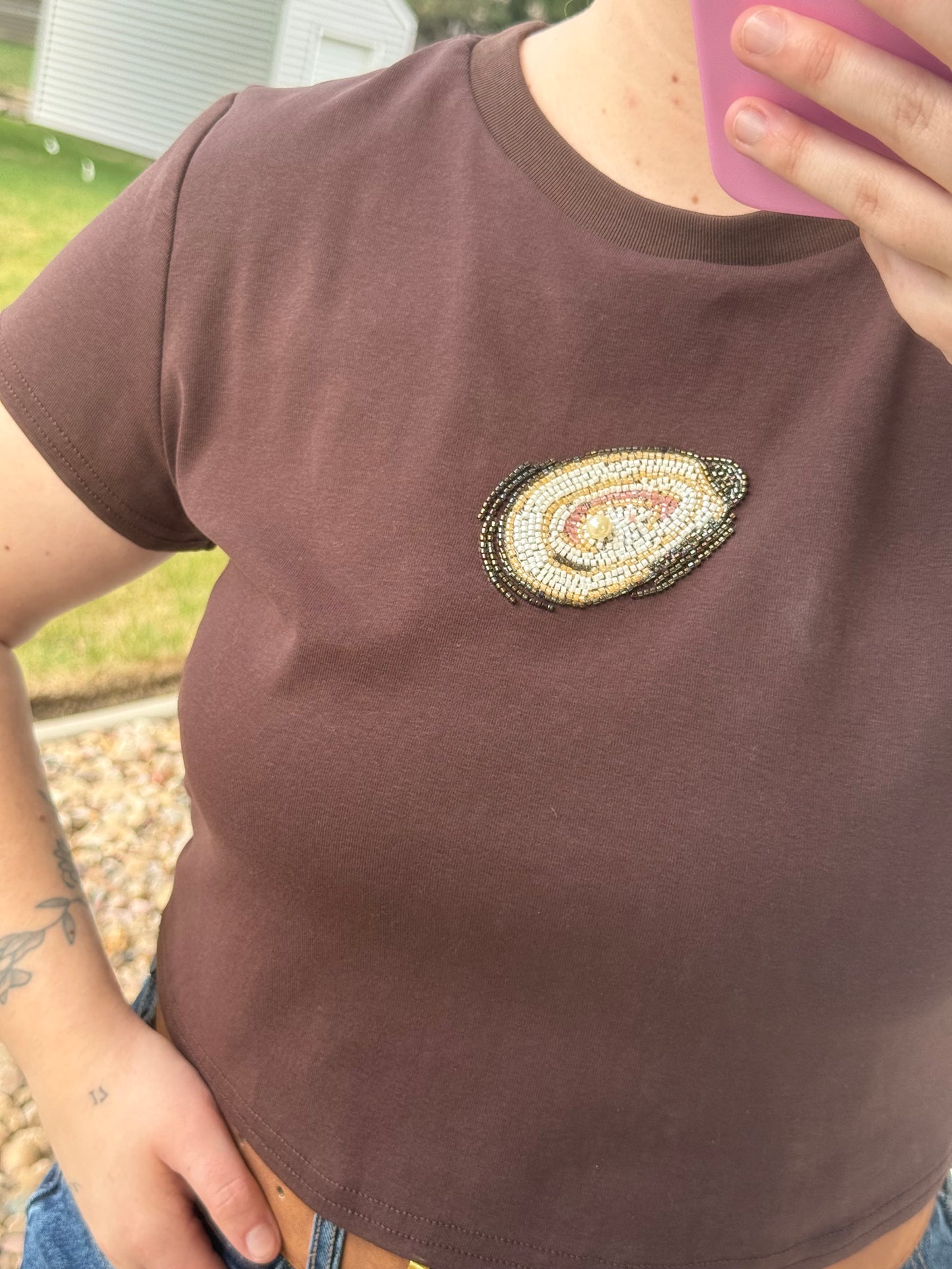Oyster Beaded Baby Tee