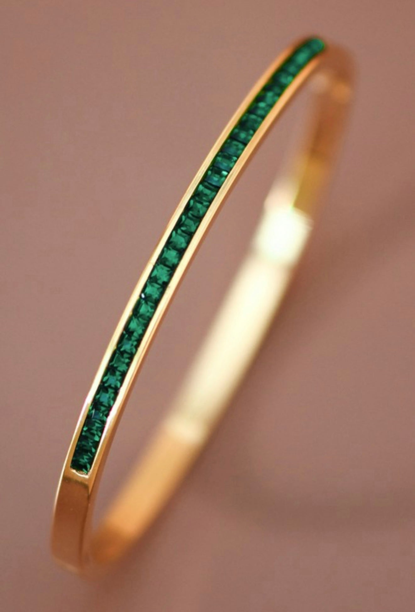 Green & Gold Bangle Bracelet