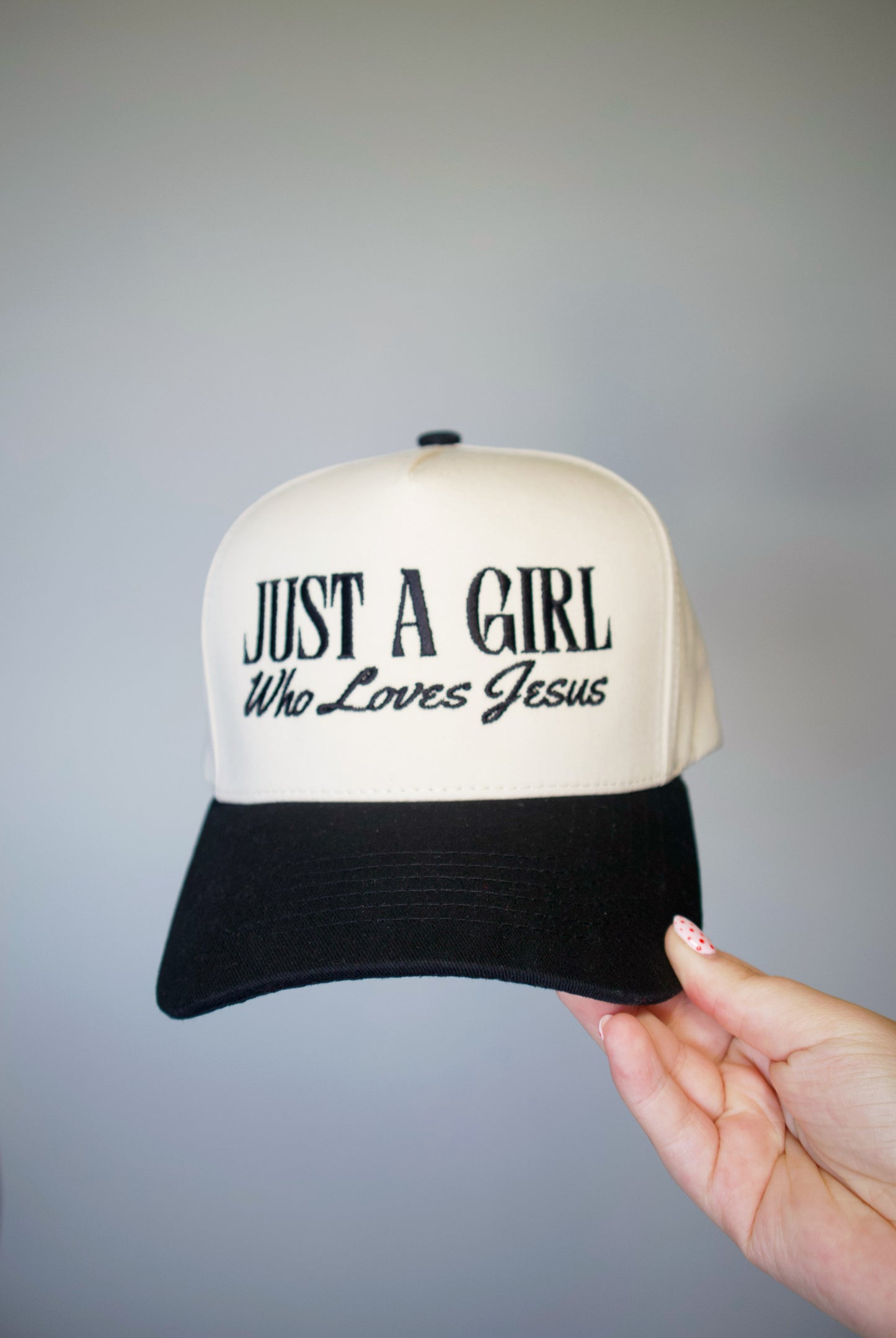 Just A Girl Who Loves Jesus Embroidery Trucker Hat