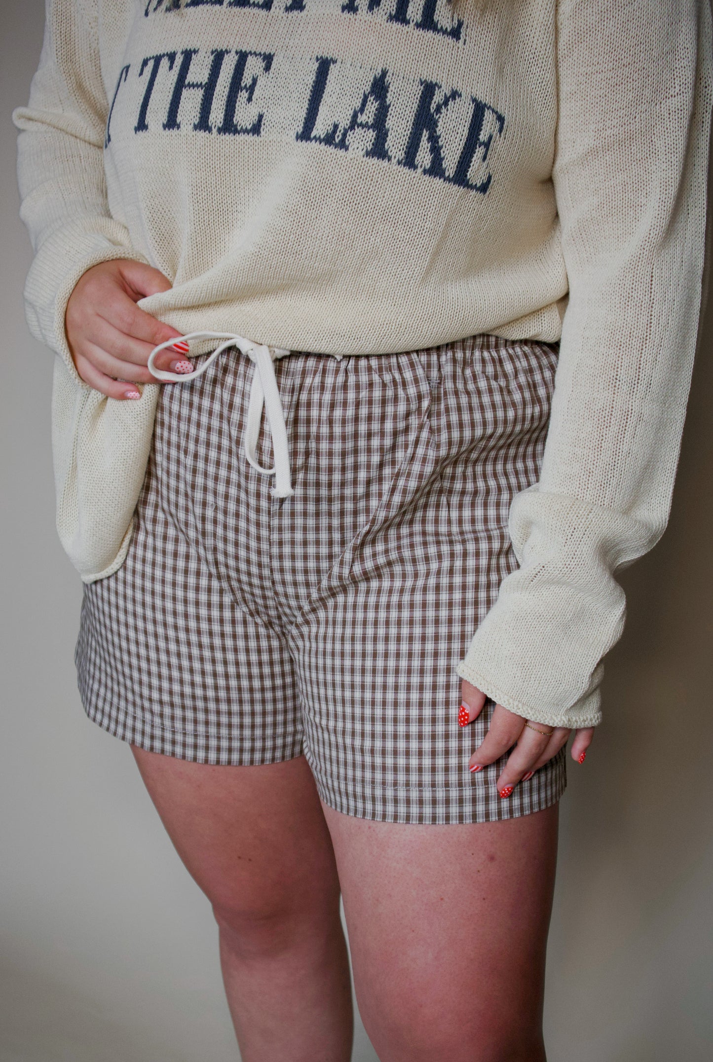 Tie-Front High-Waisted Shorts