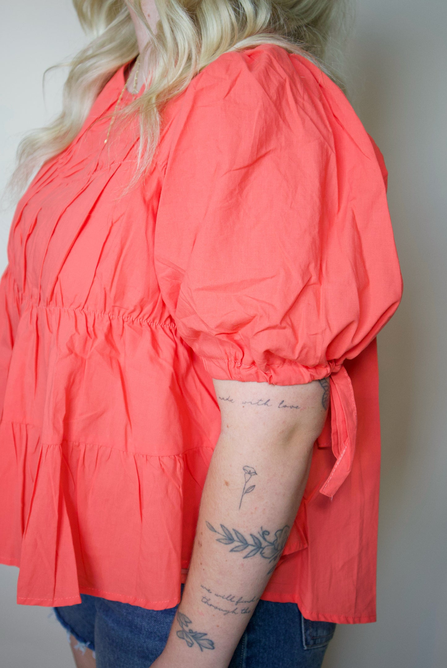 Peachy Keen Tiered Shirring Puff Sleeve Top