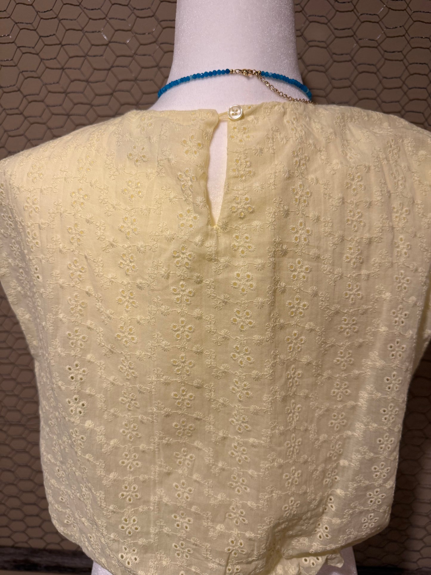 Honey Butter Bubble Eyelet Top