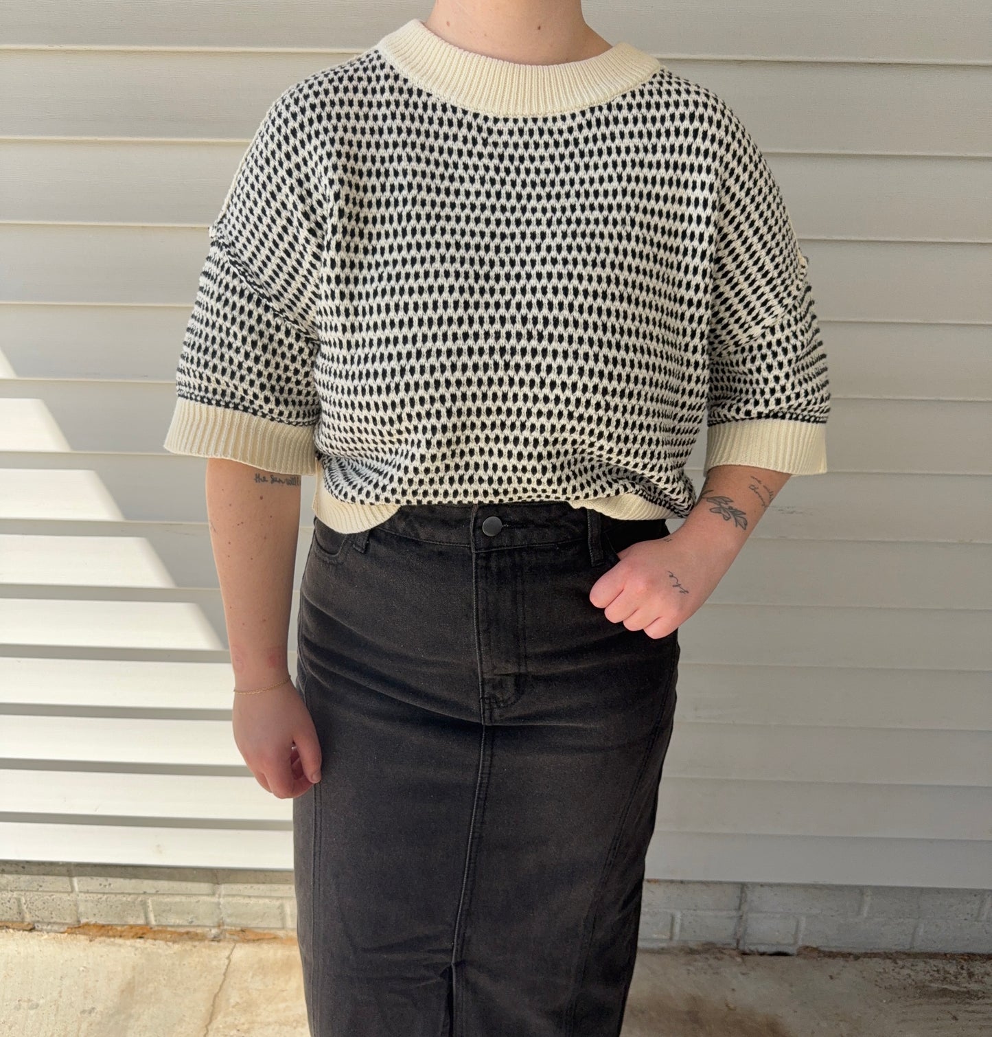 Ivory Edge Sweater Top