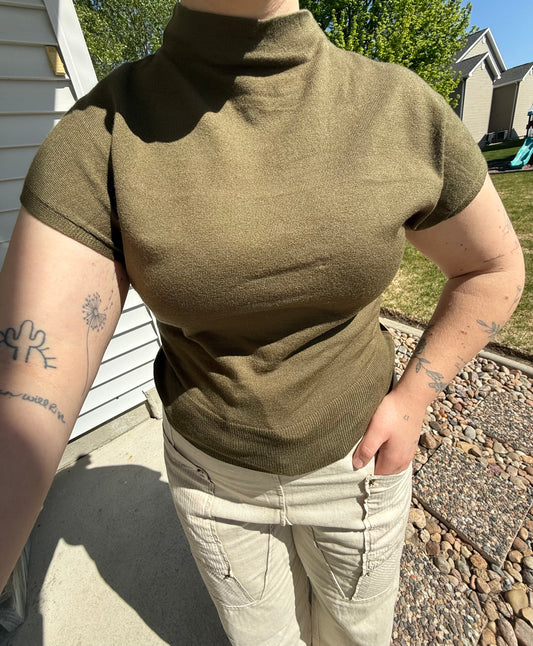 Olive Cozy Cap Sleeve