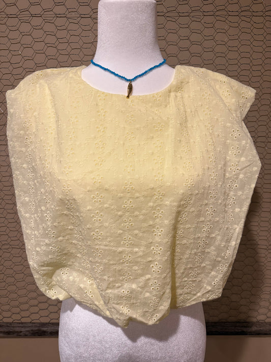 Honey Butter Bubble Eyelet Top
