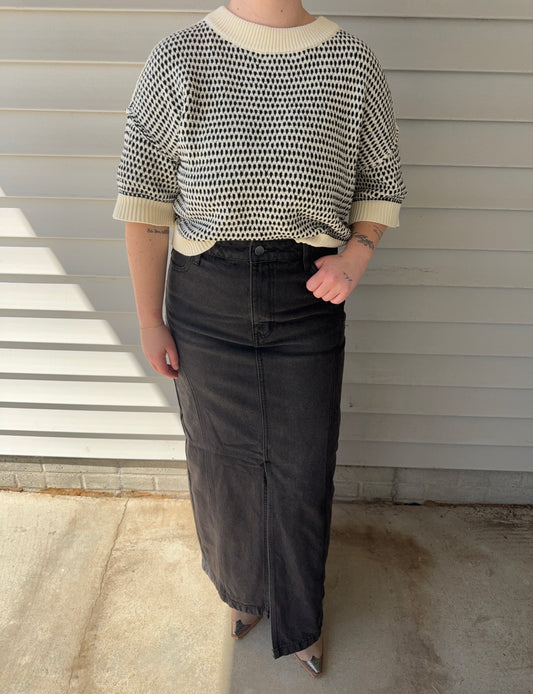 Downtown Dusk Denim Midi Skirt
