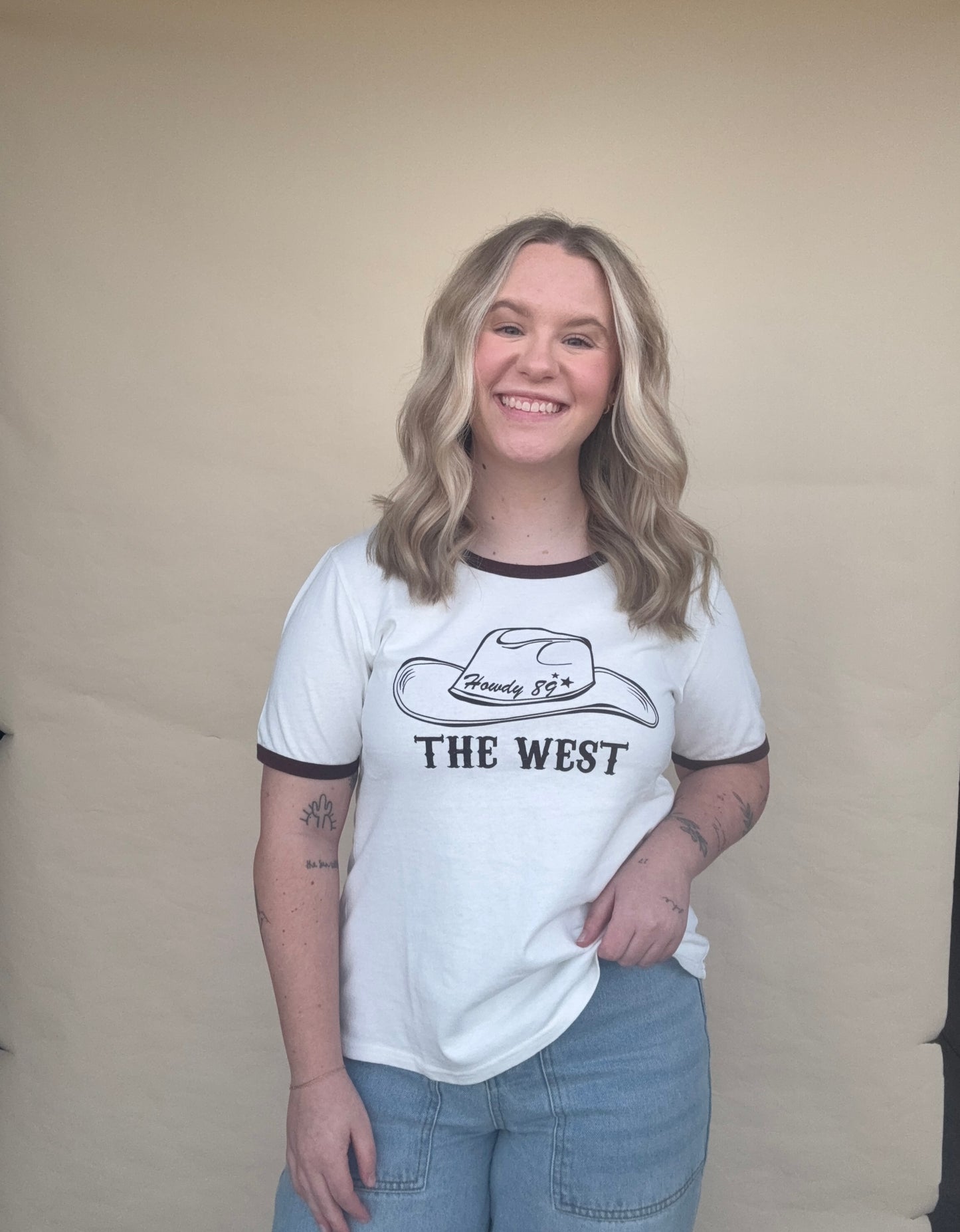 Howdy Cowboy Hat Ringer Tee