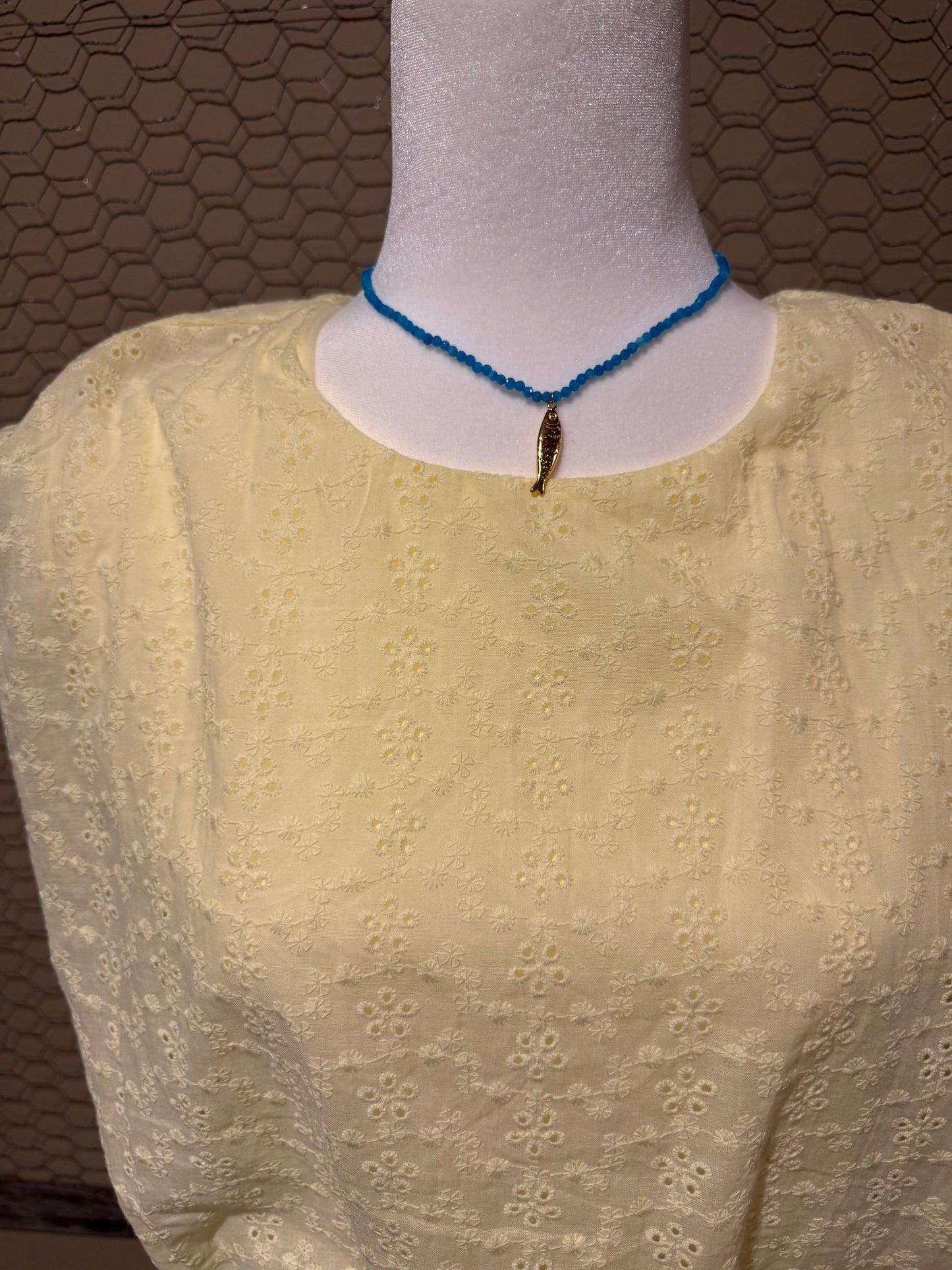 Honey Butter Bubble Eyelet Top