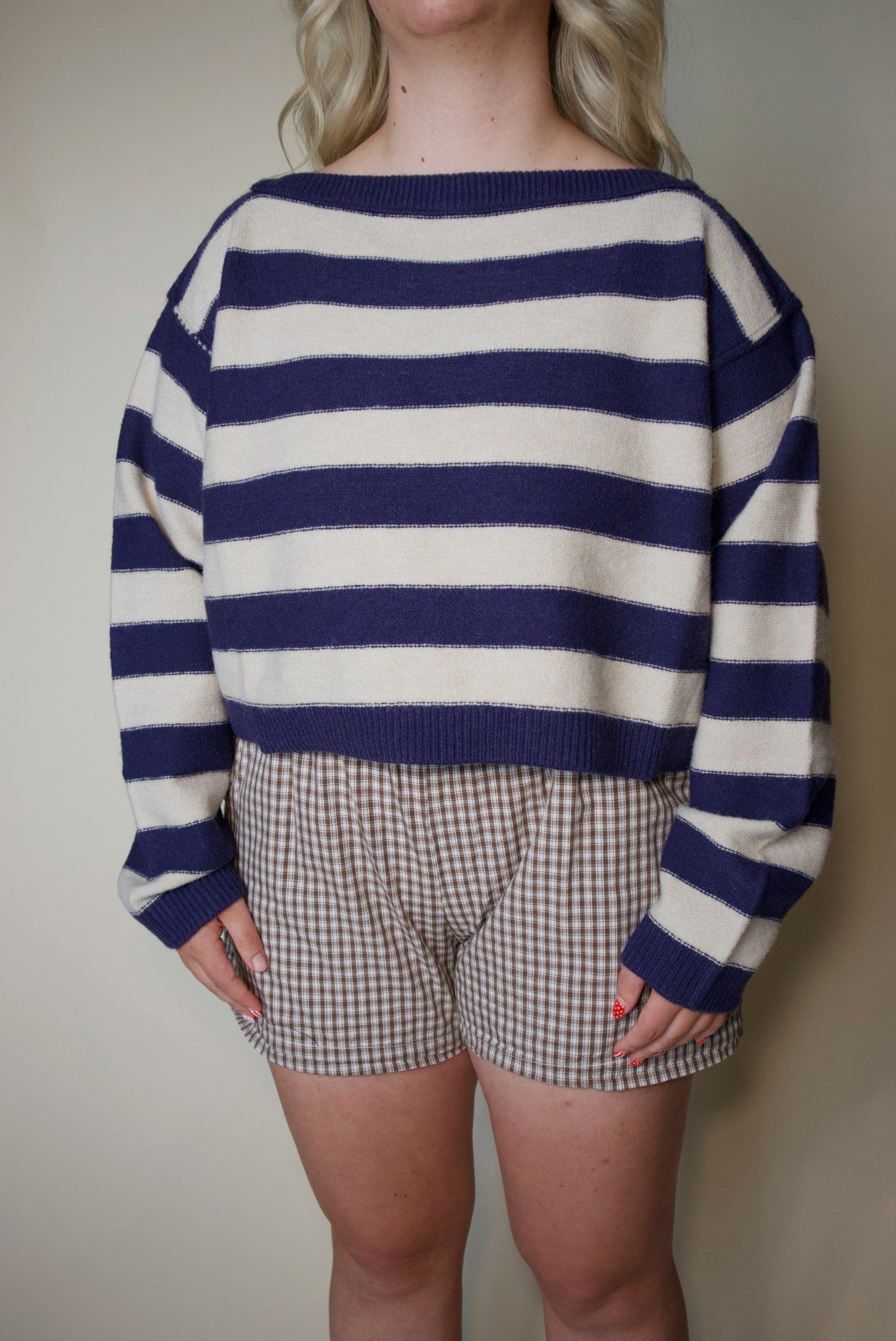 Blueberry Cropped Sweater