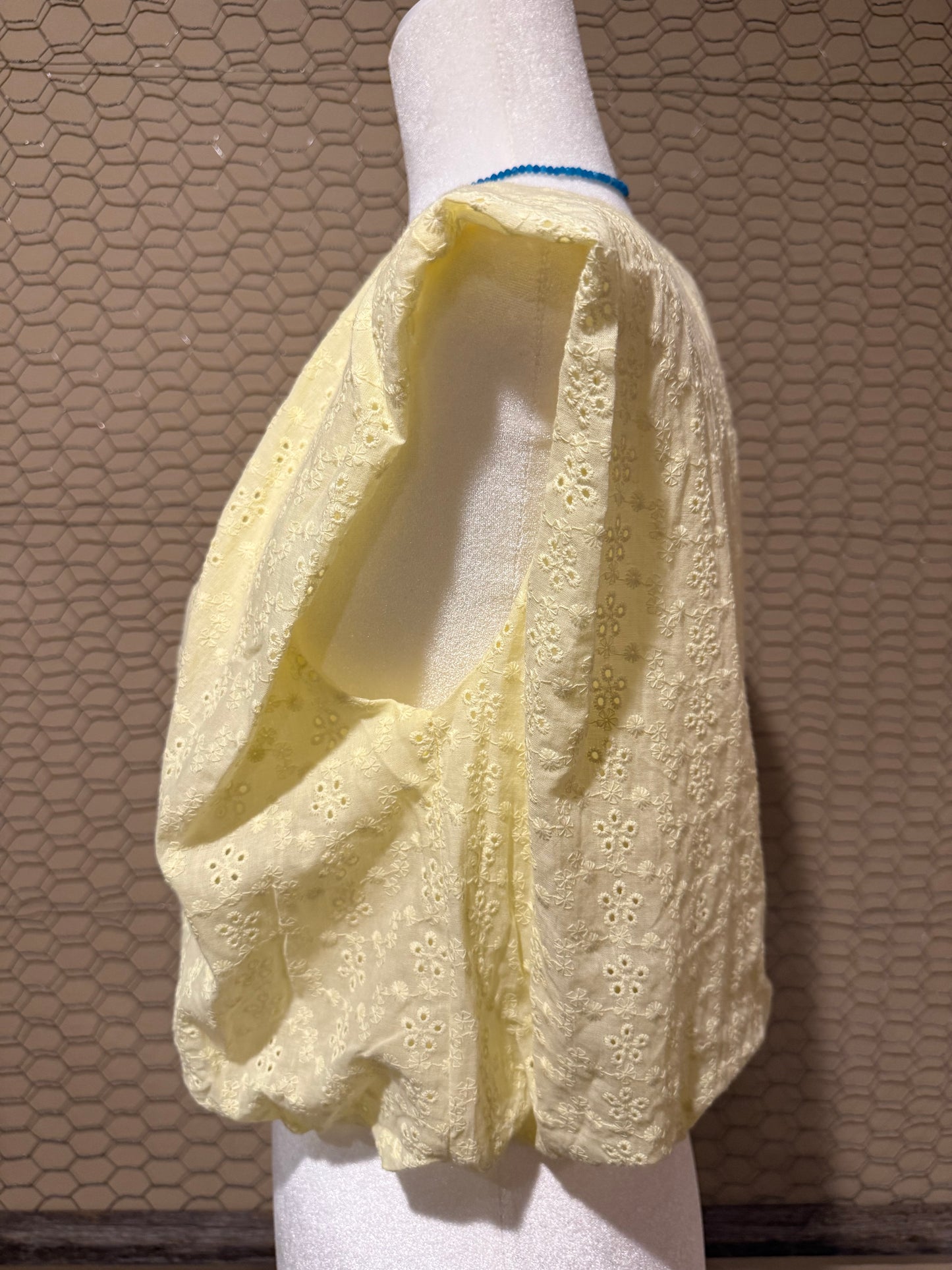 Honey Butter Bubble Eyelet Top