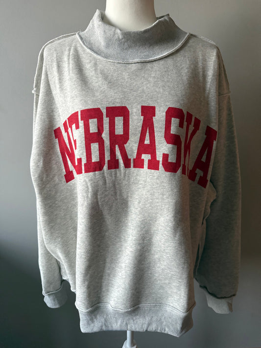Nebraska Reversible Mock Neck Sweatshirt