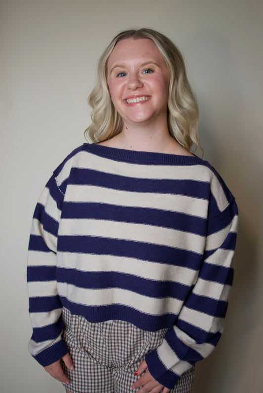 Blueberry Cropped Sweater