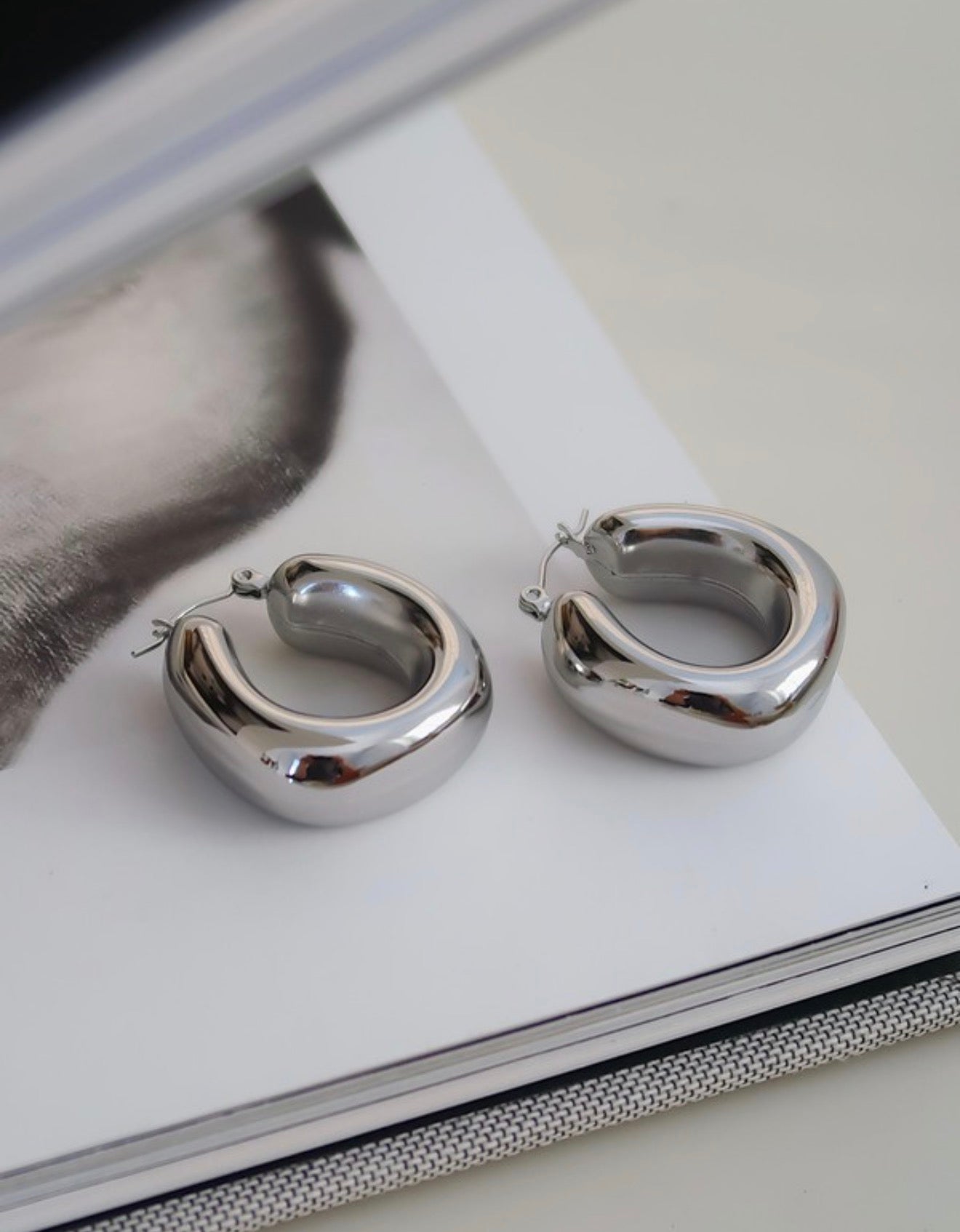Silver Non-Tarnish Classic U Hoop Earring