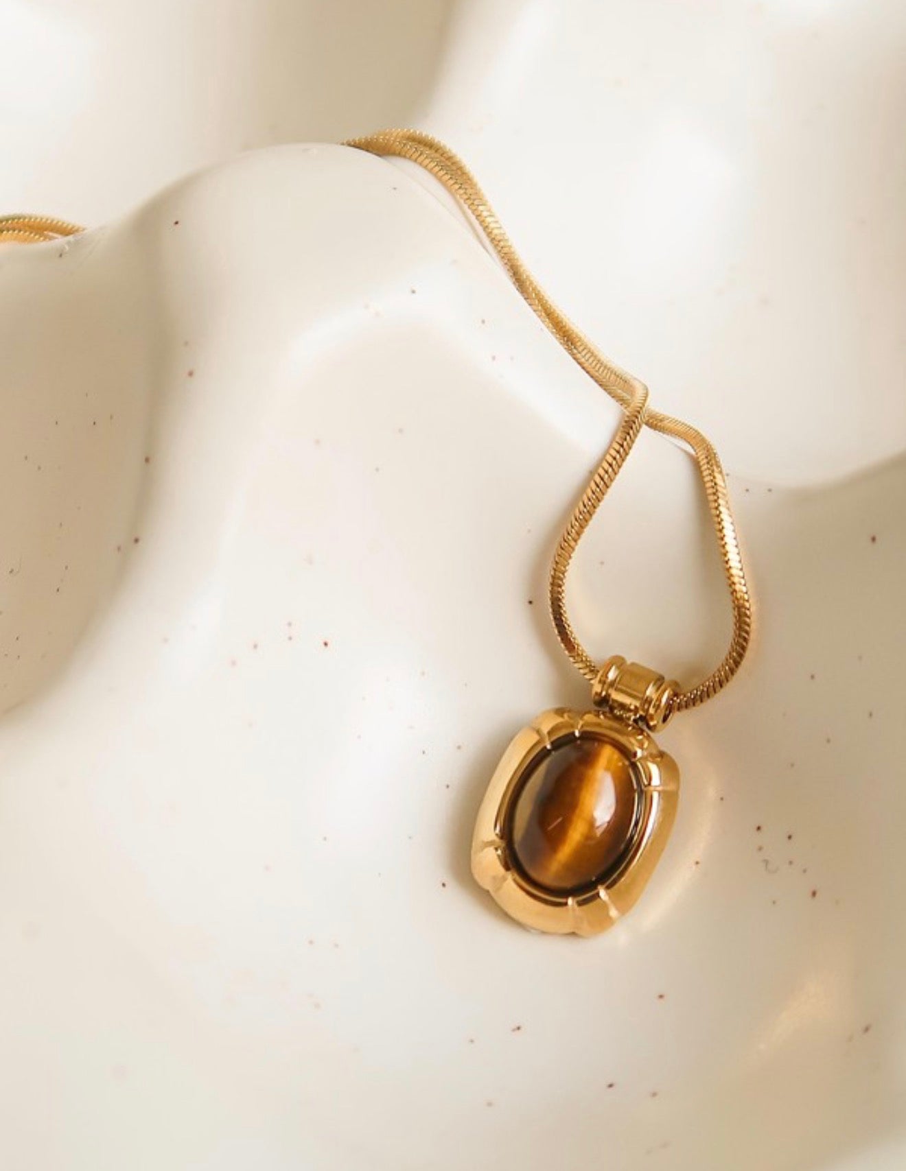 Dax Gold Non-Tarnish Natural Stone Necklace