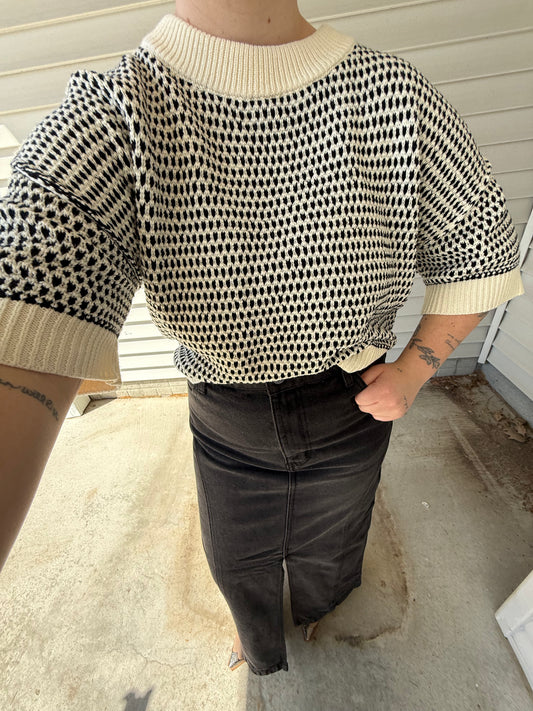 Ivory Edge Sweater Top