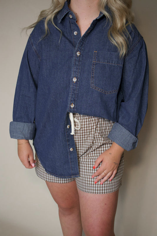 Tie-Front High-Waisted Shorts