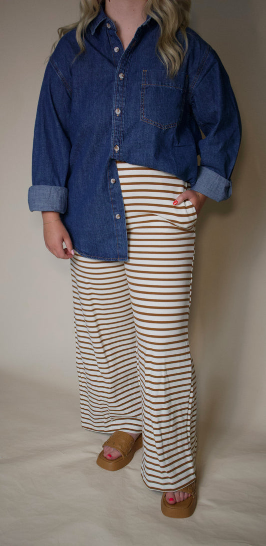 Striped Wide Leg Lounge Pant